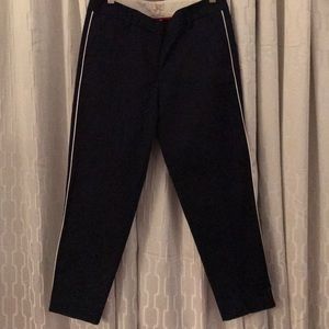J. Crew skimmer pant with tuxedo stripe